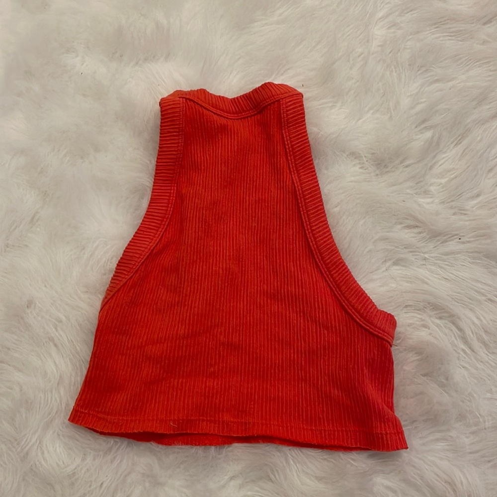 Urban outfitters orange ribbed halter top